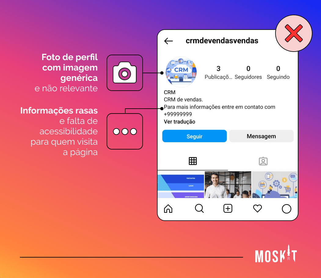 exemplo de perfil no instagram não qualificado 