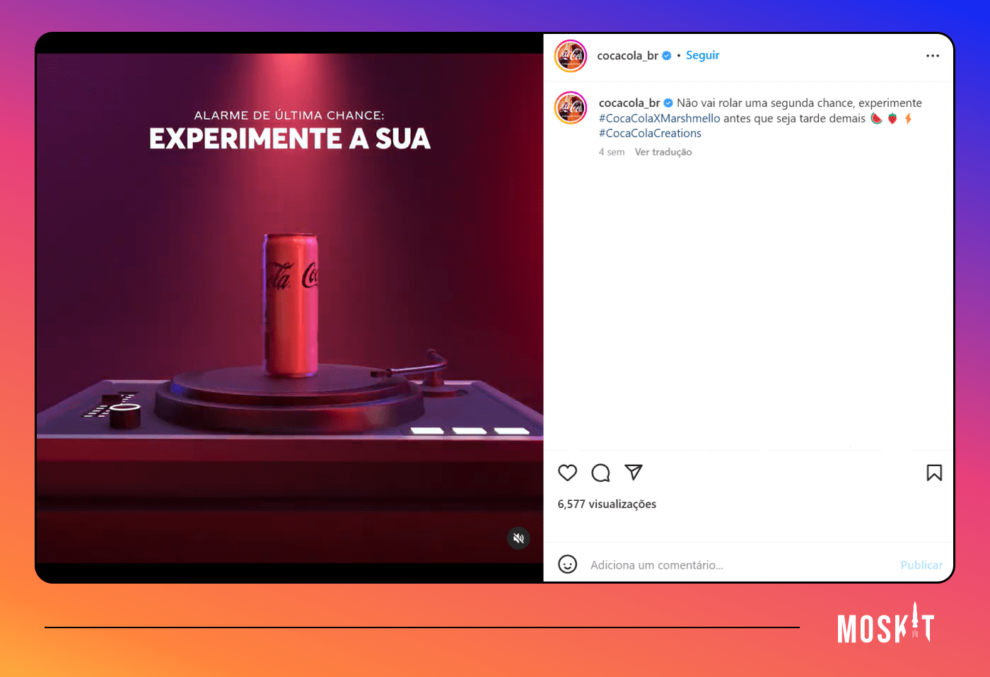 exemplo de publicação no instagram