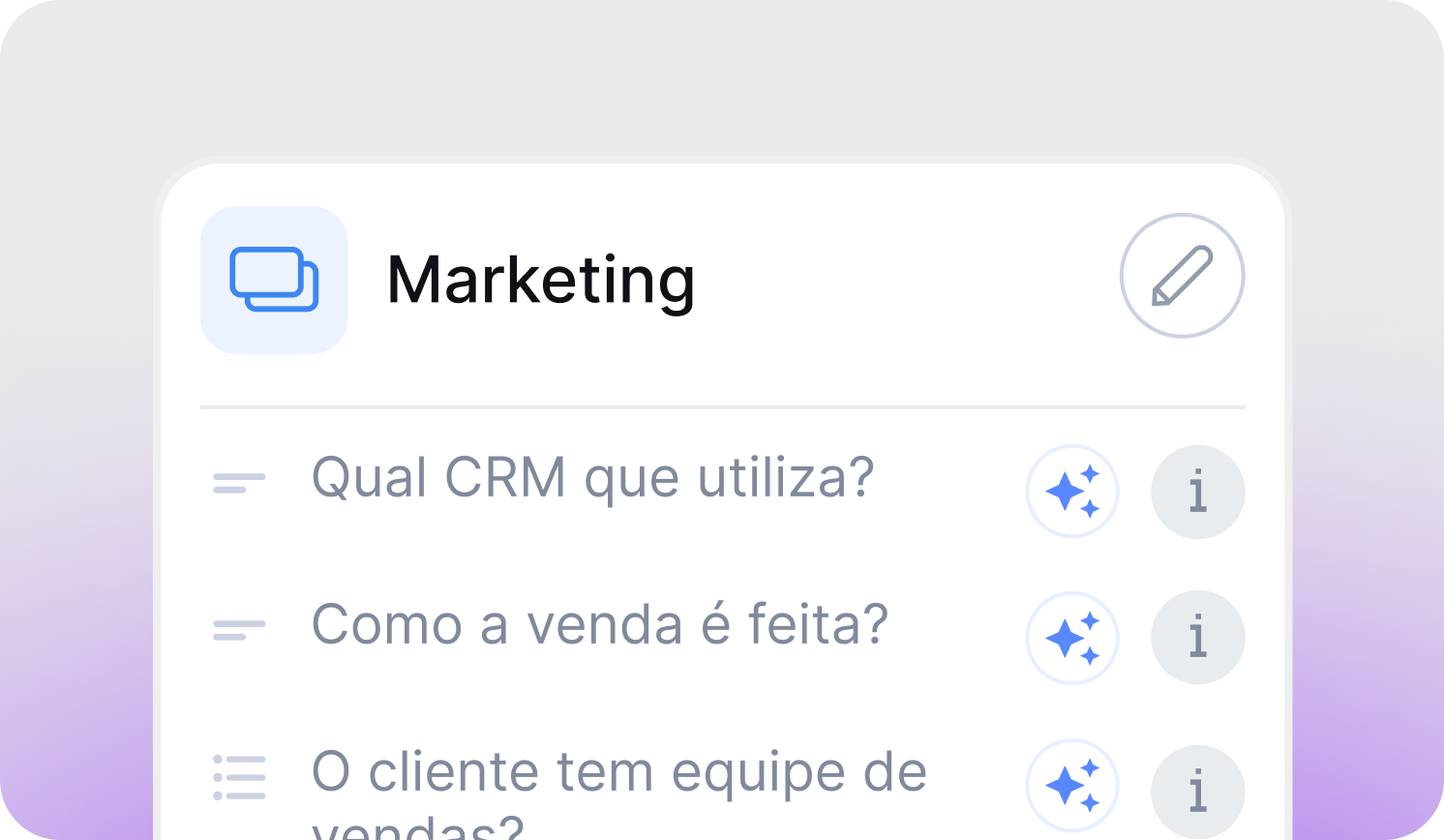 Crie perguntas contextuais Crie perguntas contextuais