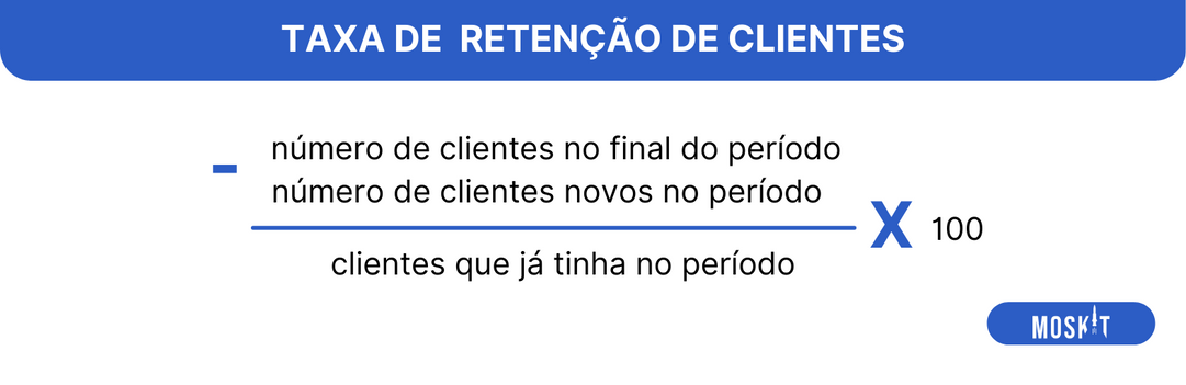 Formula para o caculo da taxa de retenção de clientes