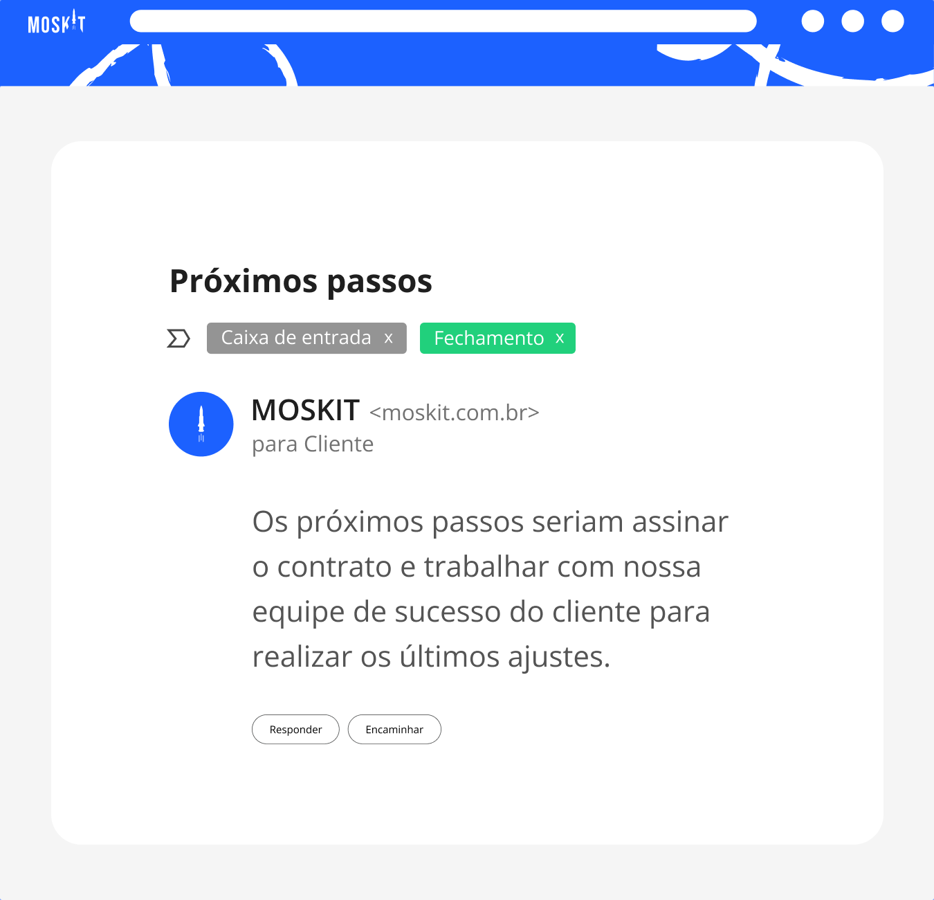 modelo de e-mail de fechamento