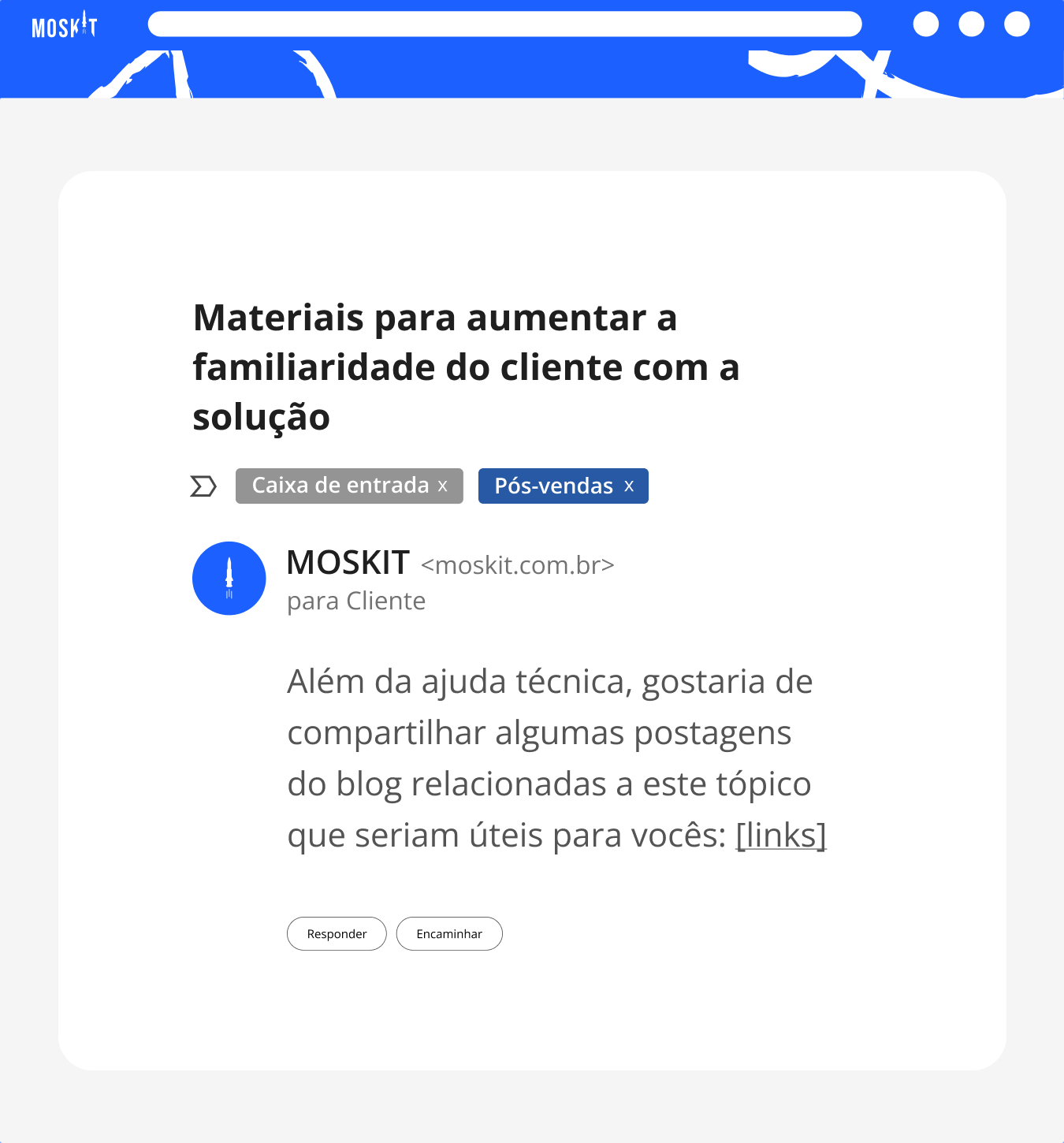 modelo de e-mail de pós-vendas