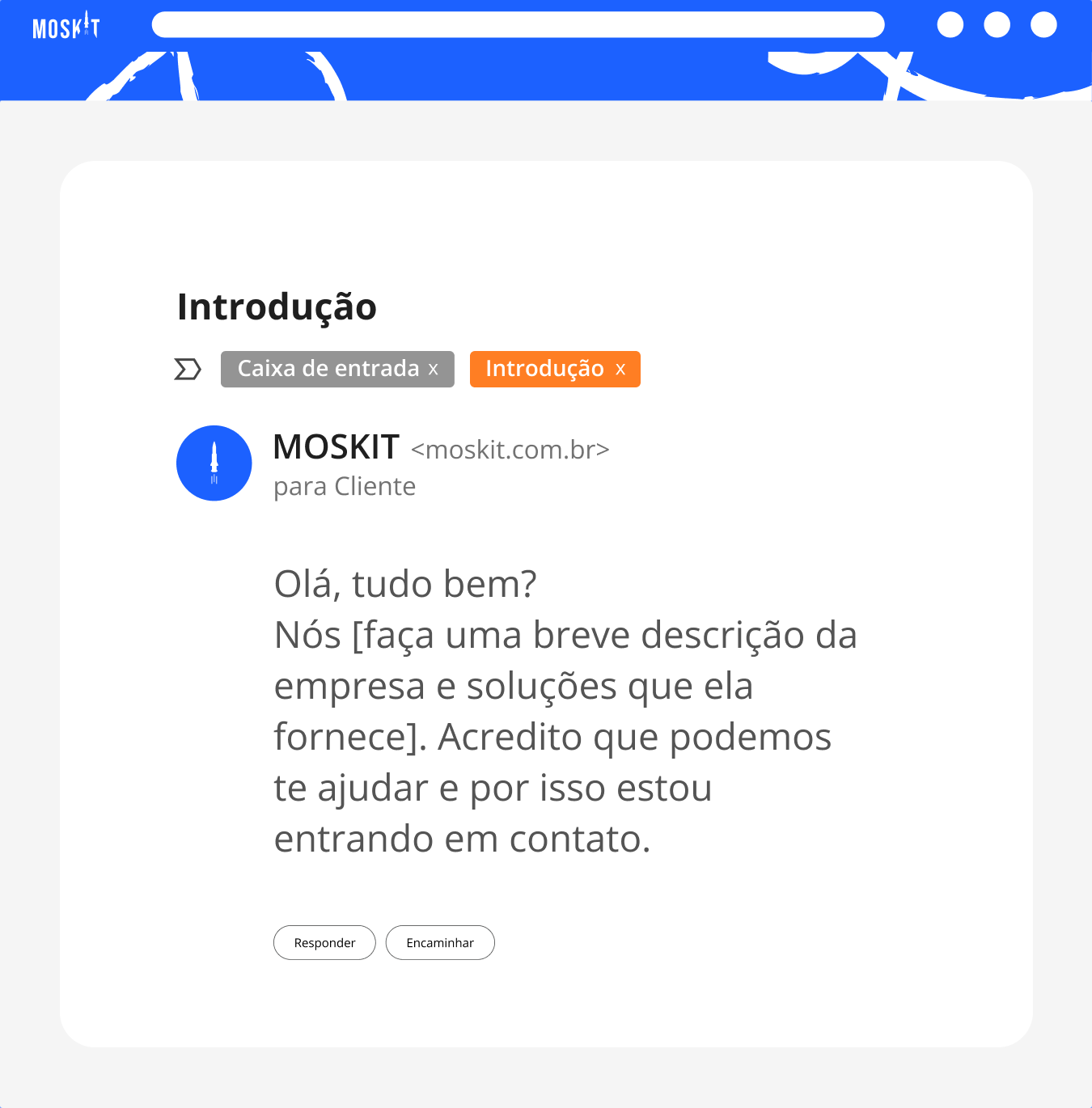 modelo de e-mail de abordagem e introdução 