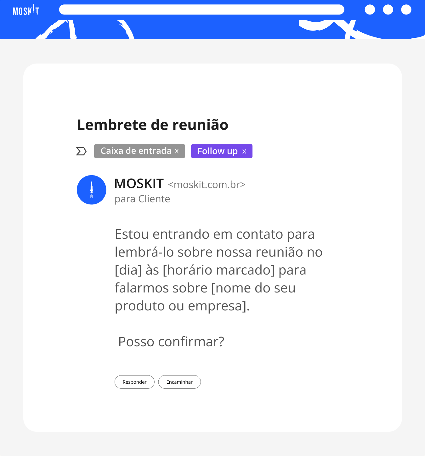 modelo de e-mail de follow up
