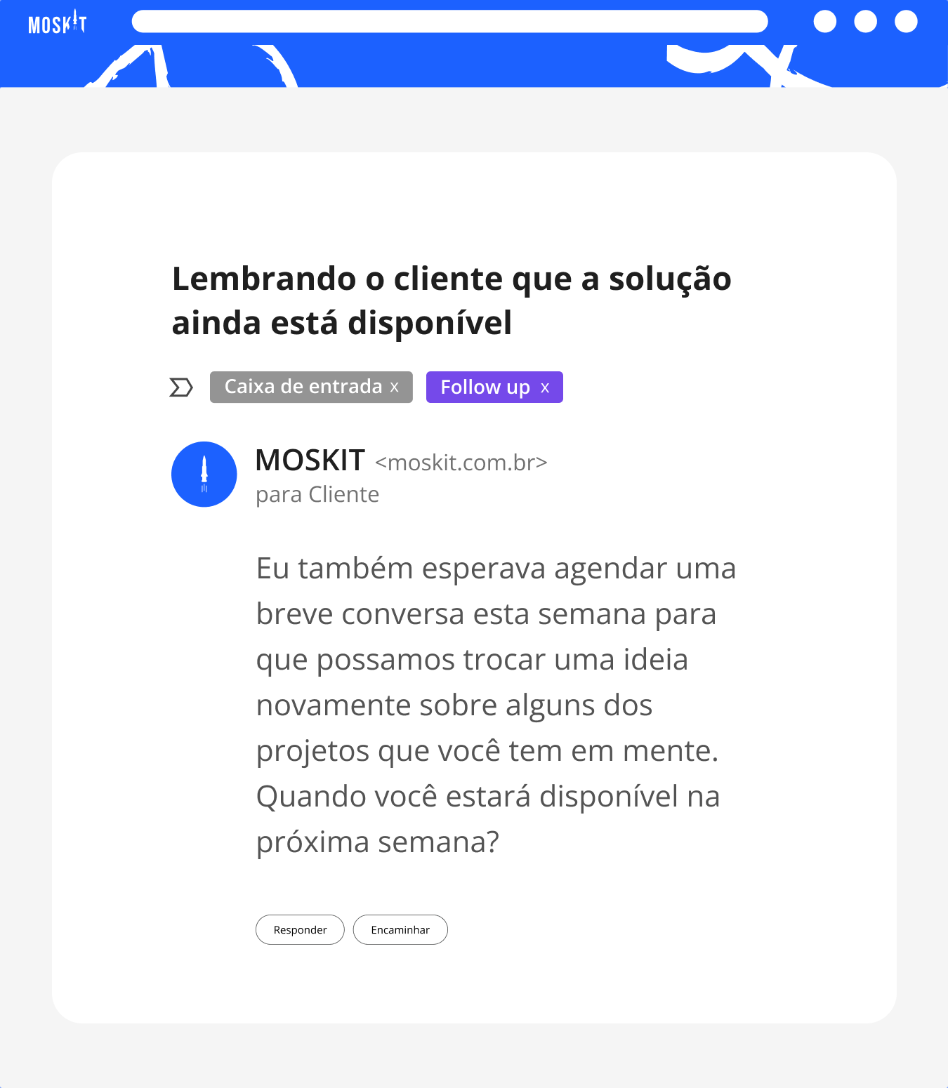 modelo de e-mail de follow up