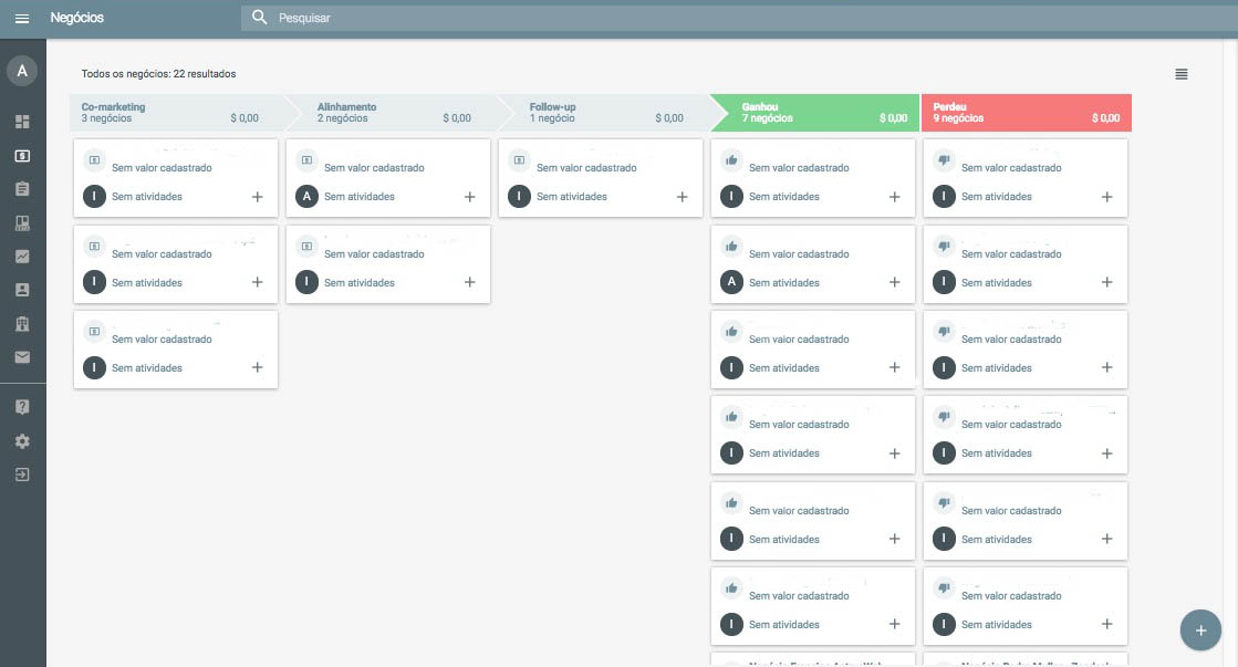 Orgnaizar negócios Moskit CRM